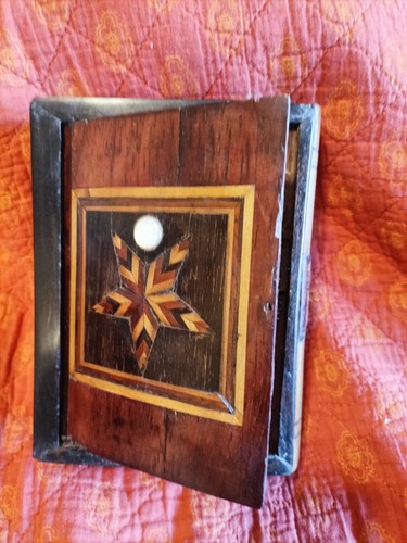Scatola libro legno - , intarsiato