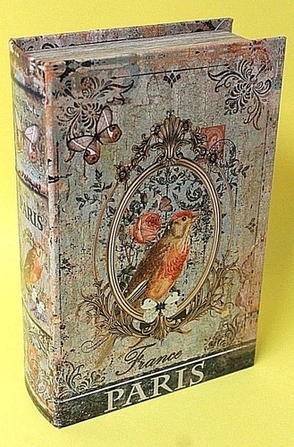Scatola libro antico paris - scatola,